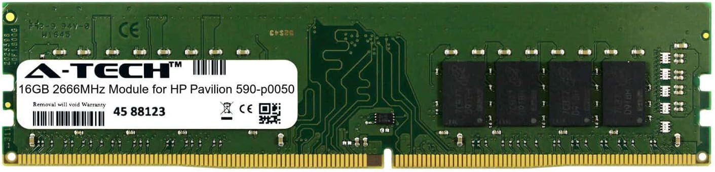 A-Tech 16GB Module for HP Pavilion 590-p0050 Desktop & Workstation Motherboard Compatible DDR4 2666Mhz Memory Ram (ATMS311306A25823X1)