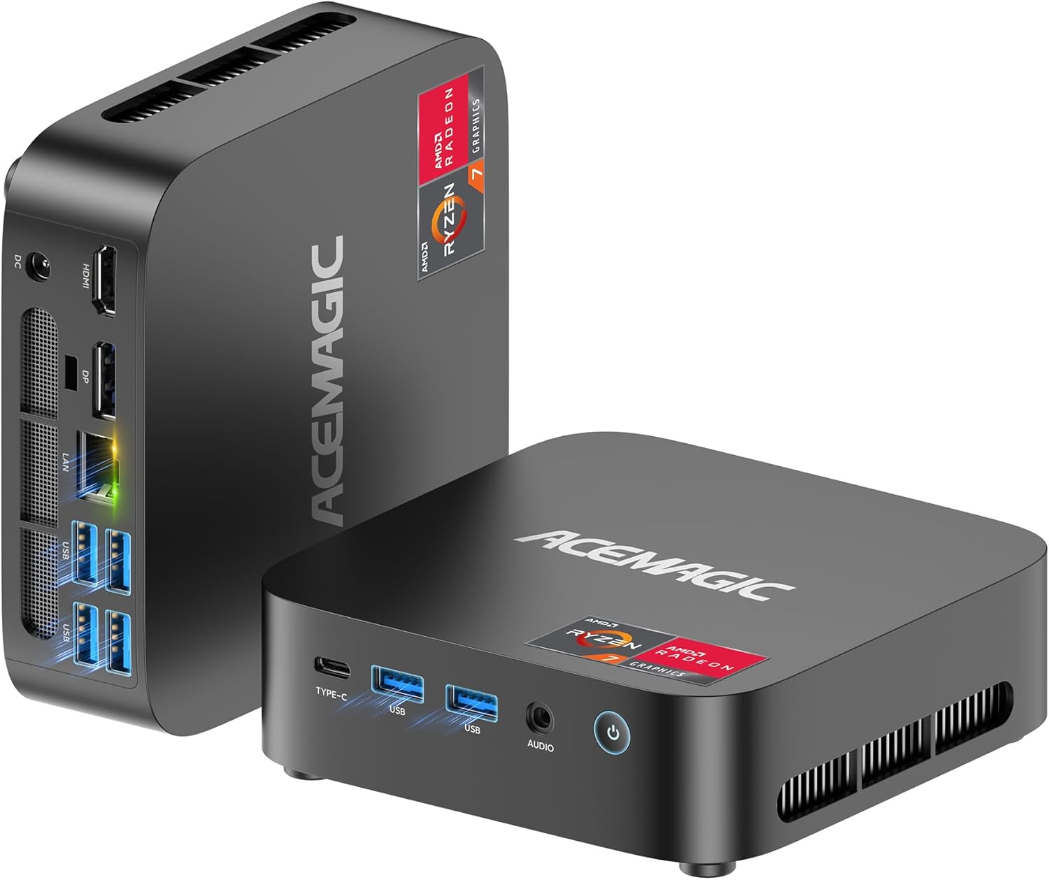 ACEMAGICIAN Kron Mini K1 Mini PC Gaming, AMD Ryzen 5 7430U (equiv to 5850U, 6C/12T, Up to 4.3Ghz), 16GB DDR4 512GB SSD Mini PC Computers Micro Desktop PC 4K Triple Display WiFi6 BT5.2