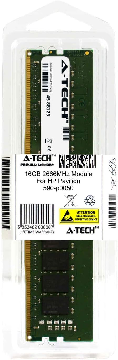 A-Tech 16GB Module for HP Pavilion 590-p0050 Desktop & Workstation Motherboard Compatible DDR4 2666Mhz Memory Ram (ATMS311306A25823X1)