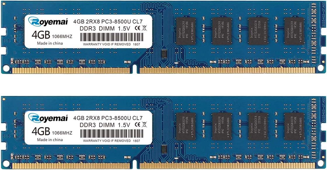 4G DDR2 667MHhz 2x2G PC2 5300 Udimm Desktop Memory Ram, DDR2-667U PC2-5300 2GB 1.8V CL5 240-pin 2Rx8 Non-ECC Unbuffered Desktop Computer RAM Memory Modules