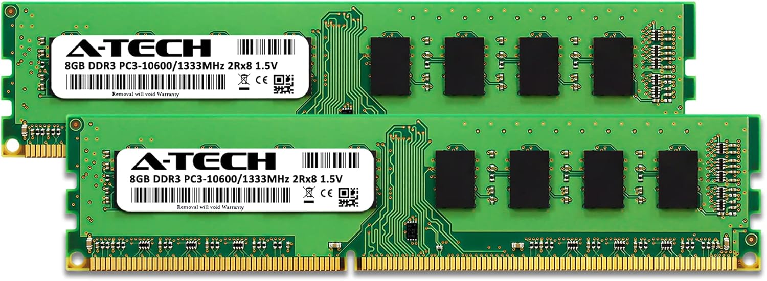 A-Tech 16GB Kit (2x8GB) RAM for Dell OptiPlex 9010, 7010, 3010, 990, 790, 390 (USFF/SFF/MT/DT) | DDR3 1333 MHz DIMM PC3-10600 UDIMM Memory Upgrade