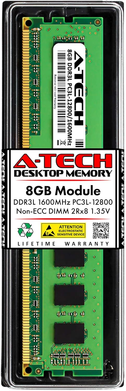 A-Tech 8GB RAM for Dell OptiPlex 3040 SFF | DDR3 1600MHz PC3-12800 Non-ECC DIMM 2Rx8 1.35V Desktop Tower PC Single Memory Upgrade Module (Replacement for SNPVR648C/8G, A8733212, VR648, 0VR648)