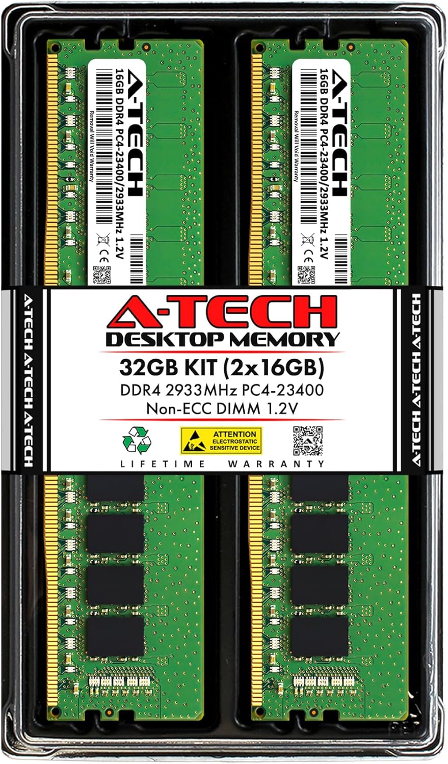 A-Tech 16GB RAM for Dell Inspiron 3880, 3881 Desktop | DDR4 2933MHz PC4-23400 DIMM 1.2V 288-Pin Non-ECC UDIMM Memory Upgrade