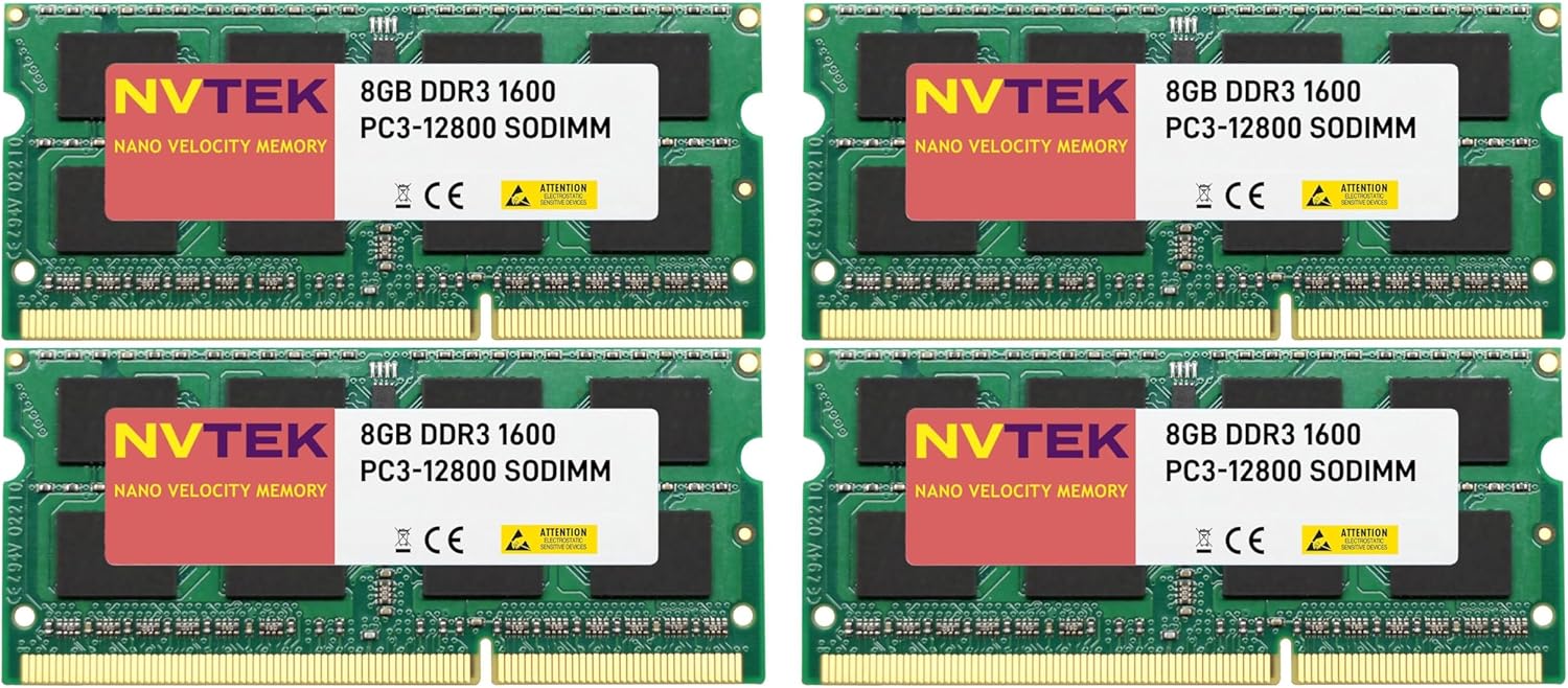 32GB (4X8GB) DDR3 1600MHZ PC3-12800 SODIMM 2Rx8 1.35V 204-PIN Non-ECC Laptop PC Computer Memory KIT