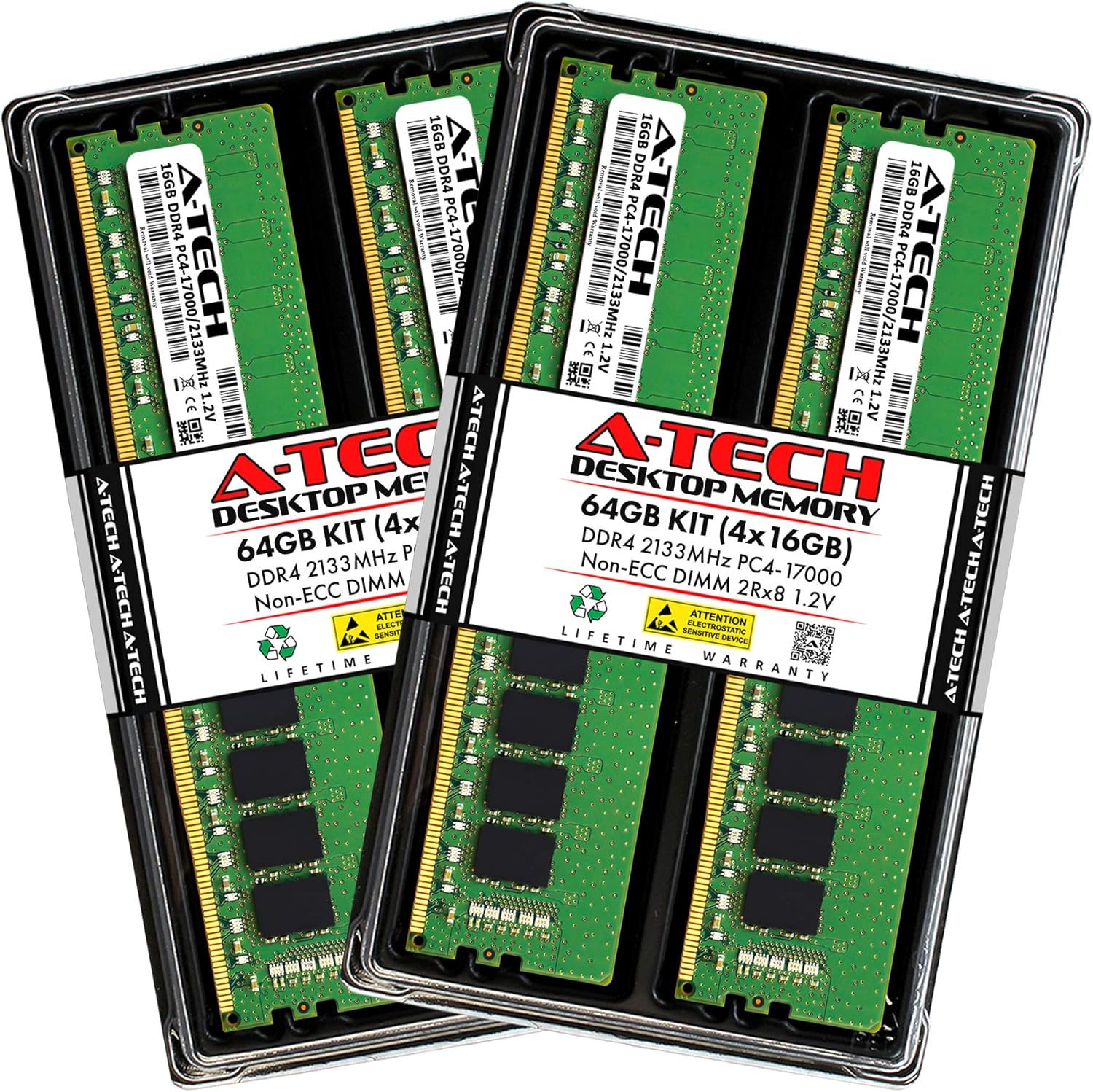 A-Tech 16GB (2x8GB) DDR4 2133 MHz UDIMM PC4-17000 (PC4-2133P) CL15 DIMM Non-ECC Desktop RAM Memory Modules